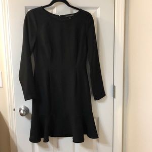 Black long sleeve banana republic peplum dress.